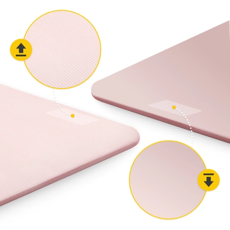 Mata do ćwiczeń fitness i jogi NBR 180 × 60 × 1 cm jasnoróżowa