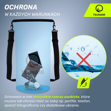 Worek wodoodporny 20 litrów TSUNAMI niebieski