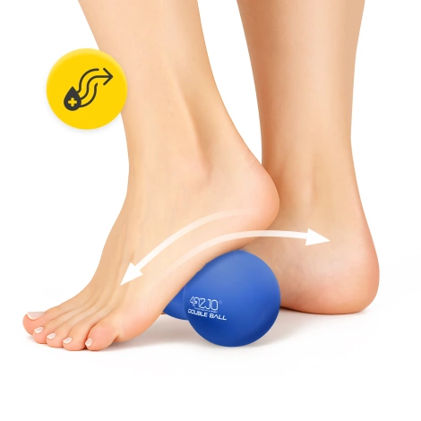 Podwójna piłka do masażu DOUBLE BALL niebieska