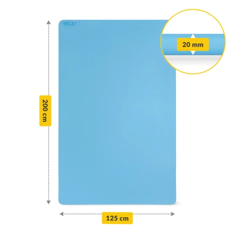 Duża mata do ćwiczeń antypoślizgowa TPE 2 cm niebieska