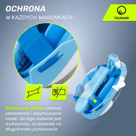 Maska do nurkowania dla dzieci TSUNAMI SHARK niebieska