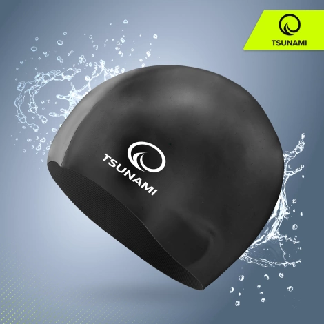 Czepek na basen dla dzieci TSUNAMI czarny