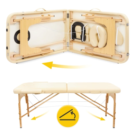 Stół do masażu drewniany 60 cm beżowy