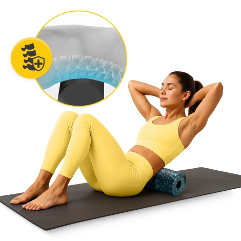 Wałek i piłki do rollowania i masażu EPP zestaw 3 szt. niebieski