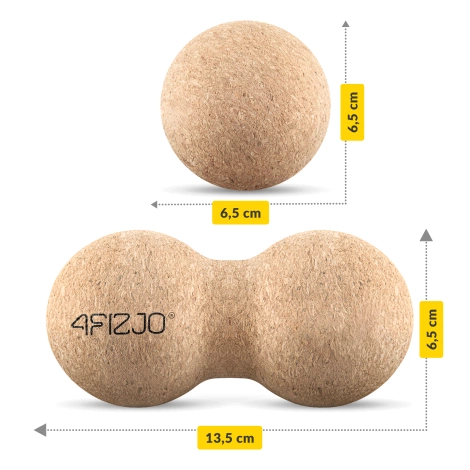Podwójna piłka do masażu korkowa 13,5 cm