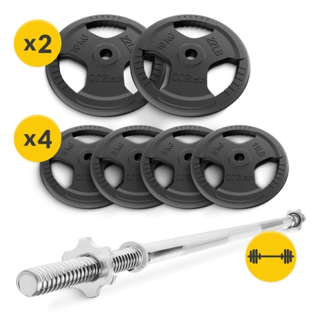 Zestaw kulturystyczny żeliwny 40 kg + gryf prosty 150 cm