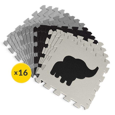 Mata edukacyjna dla dzieci puzzle 150 x 150 cm szara