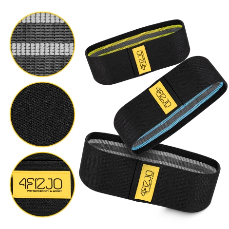 Zestaw 3 gum materiałowych do ćwiczeń HIP BAND