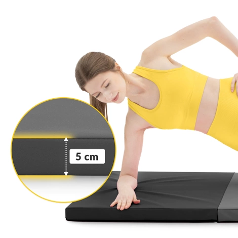 Materac gimnastyczny do ćwiczeń składany szary