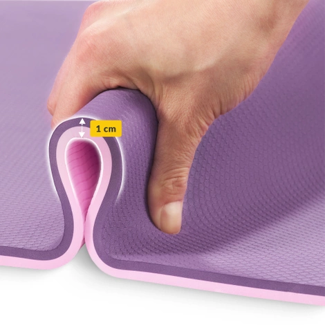 Mata do ćwiczeń i jogi antypoślizgowa TPE 1 cm fioletowa