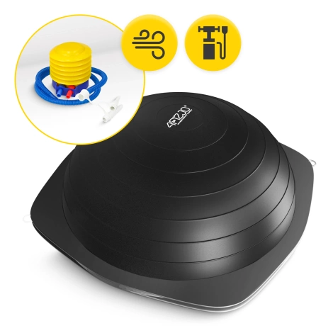 Półpiłka do balansowania równoważna z linkami czarna