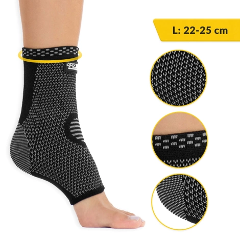 Elastyczna opaska stawu skokowego L szara