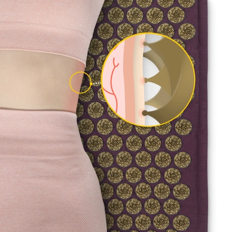 ECO Mata do akupresury z łuskami gryki i kokosem fioletowa