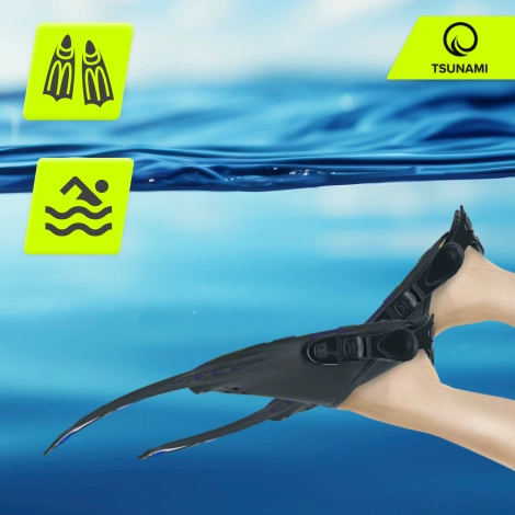 Płetwy do pływania TSUNAMI L/XL granatowe