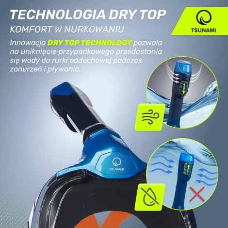 Maska do nurkowania pełnotwarzowa TSUNAMI PRO L/XL