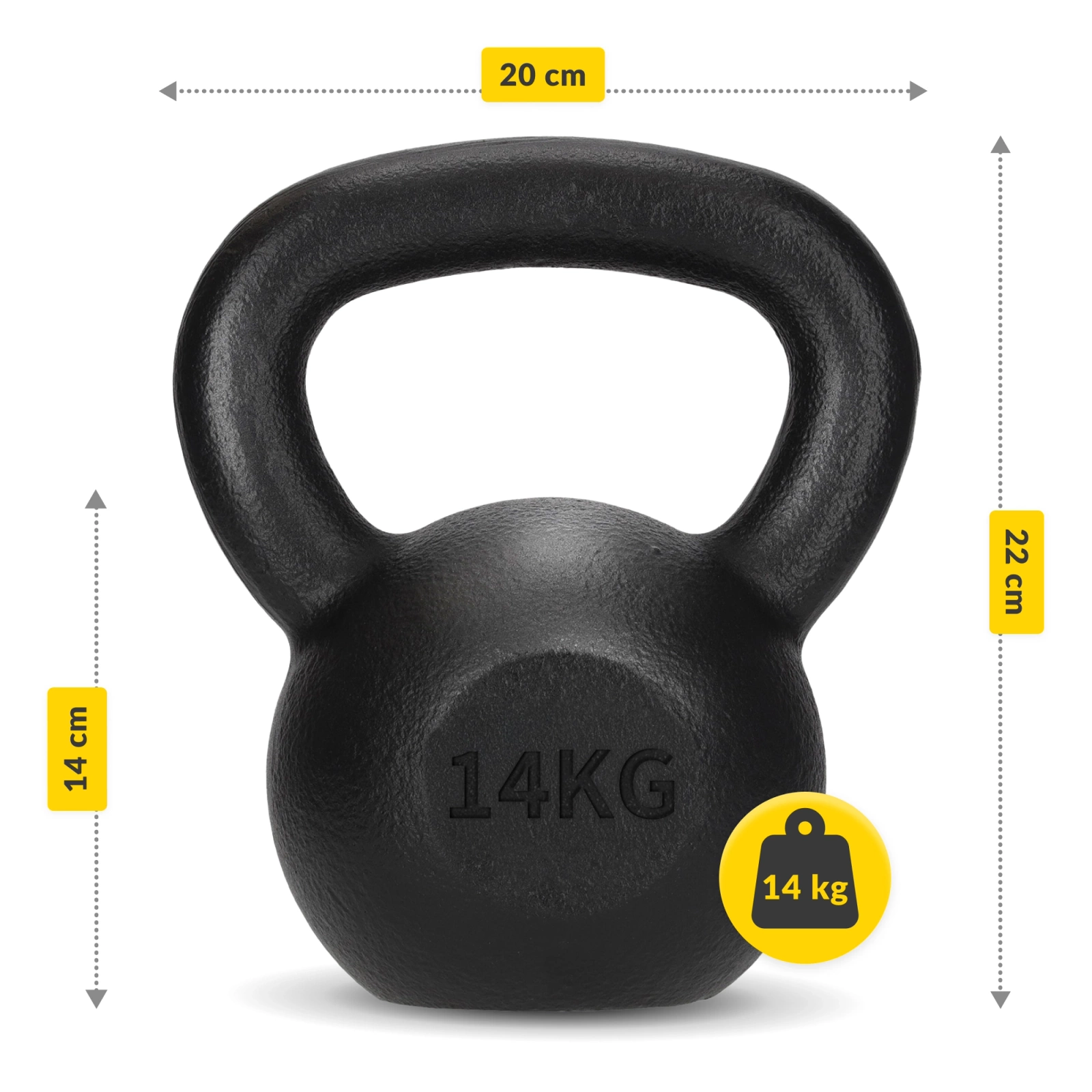 Kettlebell greutate din fontă de 14 kg