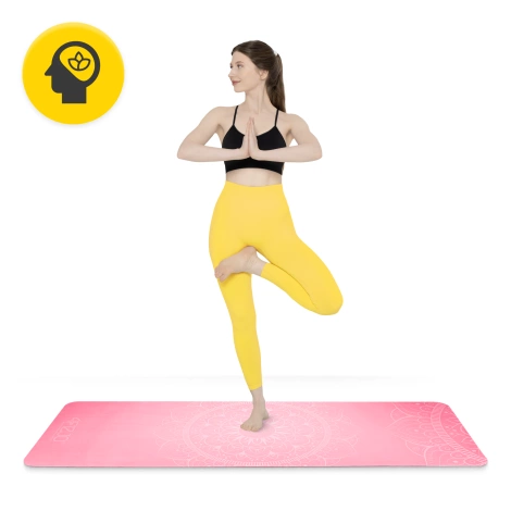 Zamszowa mata do jogi i ćwiczeń 1,5 mm różowa