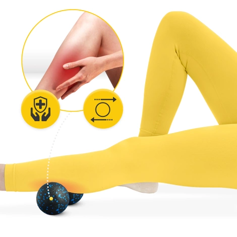 Podwójna piłka do masażu EPP 8 cm niebieska