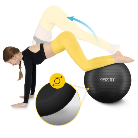 Piłka gimnastyczna dmuchana 65 cm czarna