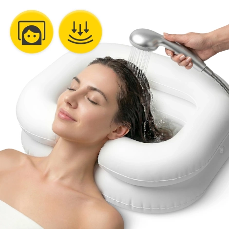 Nadmuchiwany basen do mycia głowy w łóżku