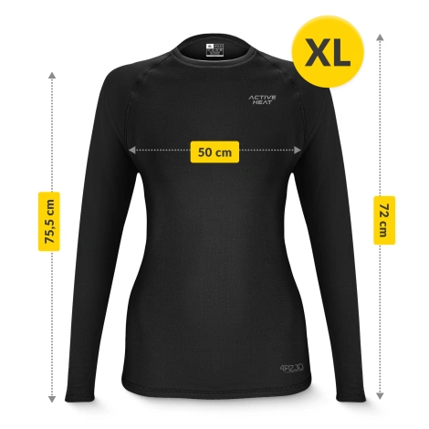 Koszulka termiczna unisex z długim rękawem - czarna, rozmiar XL