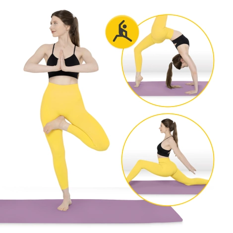 Mata do ćwiczeń i jogi antypoślizgowa TPE 1 cm fioletowa