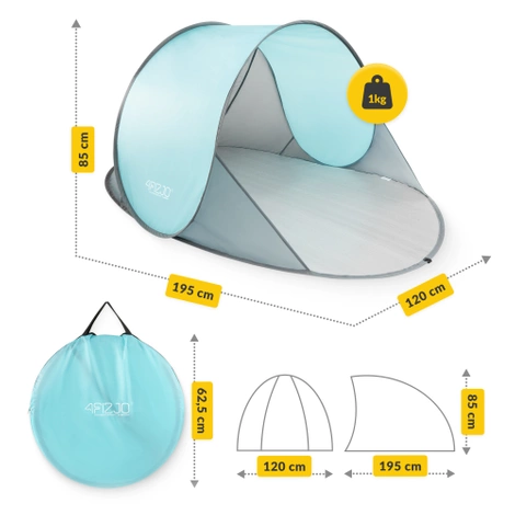 Namiot plażowy samorozkładający szary