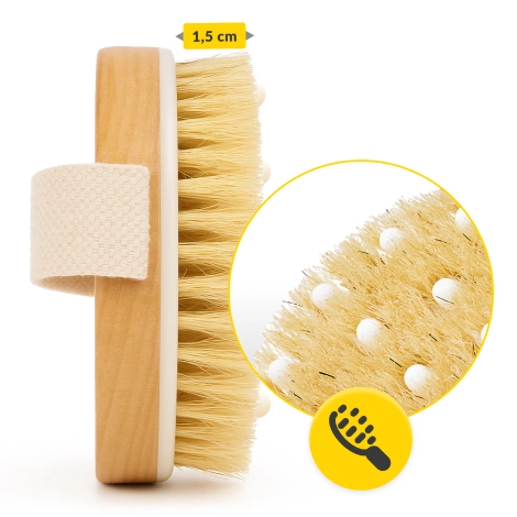 Szczotka z wypustkami do masażu ciała na sucho