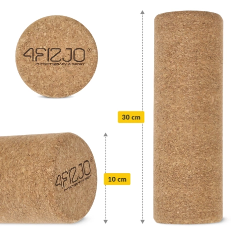 Gładki wałek do masażu korkowy 30 cm