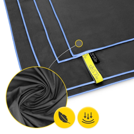 Ręcznik szybkoschnący z mikrofibry 180 x 100 cm szary