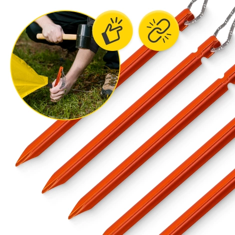 Zestaw aluminiowych śledzi do namiotu 15 cm 10 szt. - trójkątne