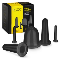 Silikonowe bańki chińskie 5 szt. FACE+ czarne