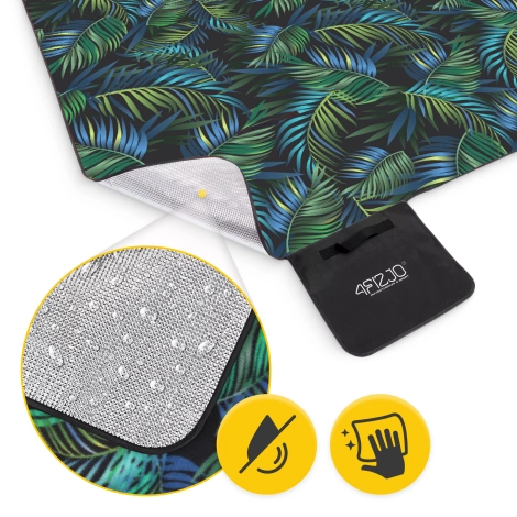 Koc piknikowy plażowy z izolacją 200 x 200 cm palmy