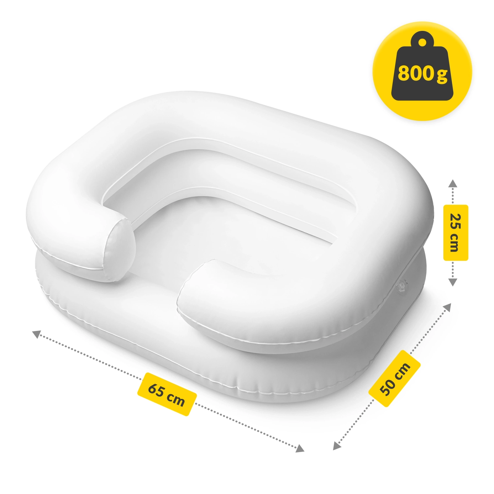 Nadmuchiwany basen do mycia głowy w łóżku z prysznicem