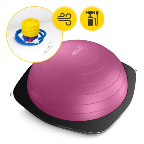 Półpiłka do balansowania równoważna z linkami różowa