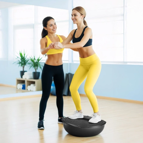 Półpiłka do balansowania równoważna z linkami czarna