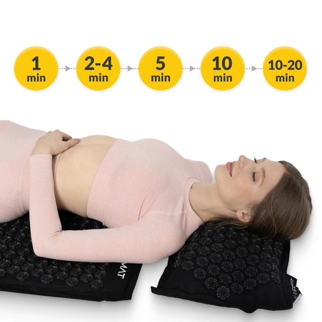 ECO Mata do akupresury z łuskami gryki i kokosem czarna