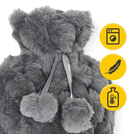 Termofor gumowy w pluszowym pokrowcu 2 litry