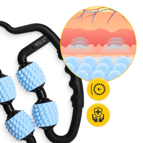 Roller do masażu ciała z wypustkami niebieski