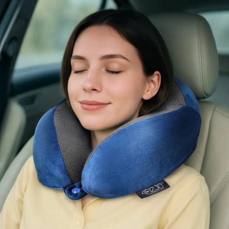 Poduszka podróżna rogal do spania granatowa