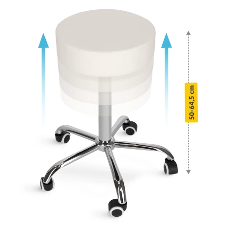 Taboret obrotowy do masażu PURE biały
