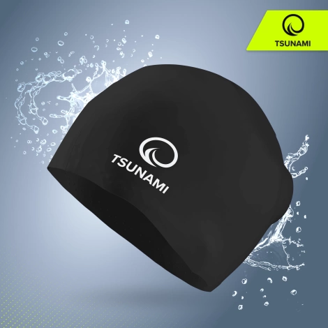 Czepek na basen unisex TSUNAMI czarny