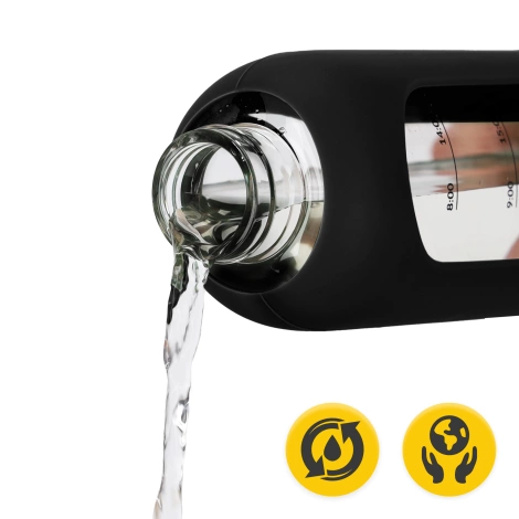 Butelka szklana na wodę 1 L czarna