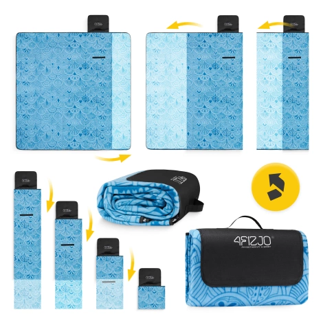 Koc piknikowy plażowy z izolacją 200 x 200 cm muszle