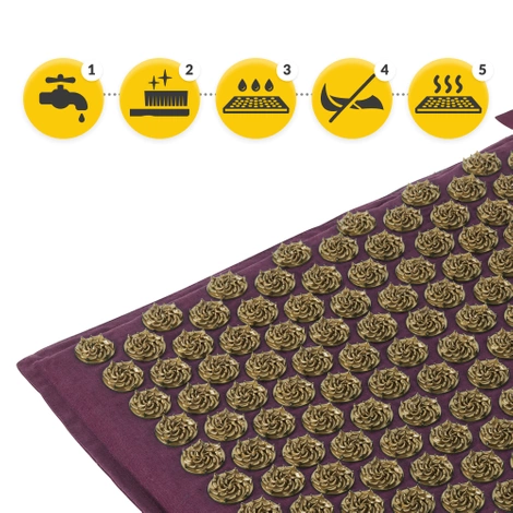 ECO Mata do akupresury z łuskami gryki i kokosem fioletowa