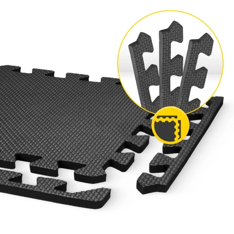 Mata ochronna piankowa PUZZLE na podłogę 24 szt. 30 x 30 cm - czarna