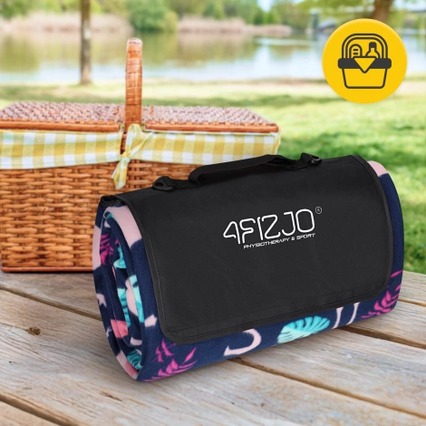 Koc piknikowy plażowy z izolacją 200 x 200 cm flamingi