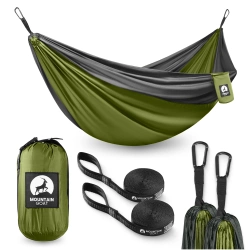 Hamak turystyczny dwuosobowy Mountain Goat szaro-zielony