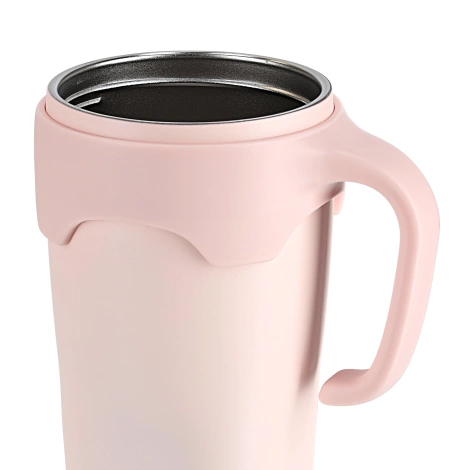 Kubek termiczny ze słomką 650 ml różowy