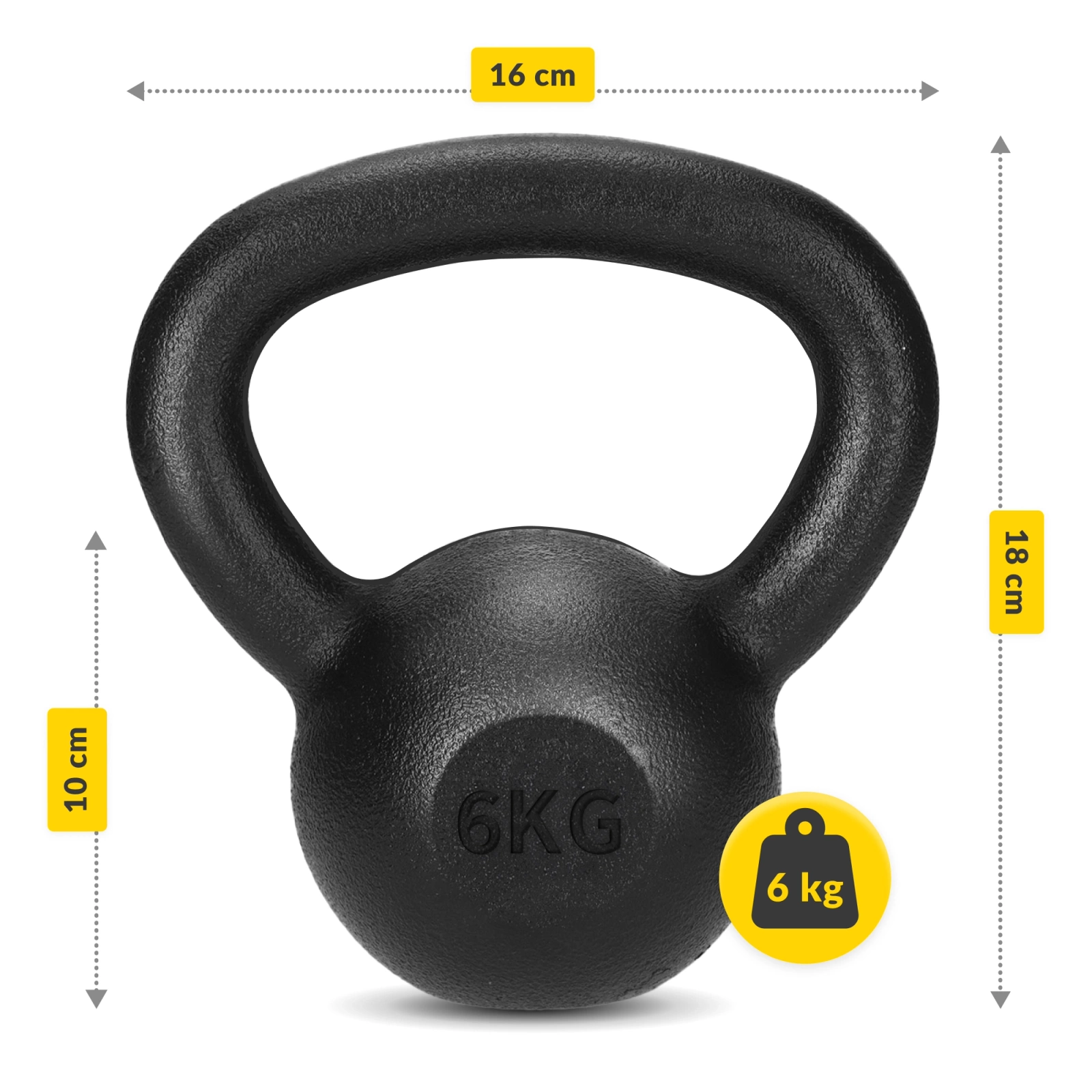 Kettlebell greutate din fontă de 6 kg